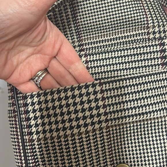Lauren Ralph Lauren Houndstooth Crossbody Bag | Classic Plaid Satchel academia - Picture 7 of 7